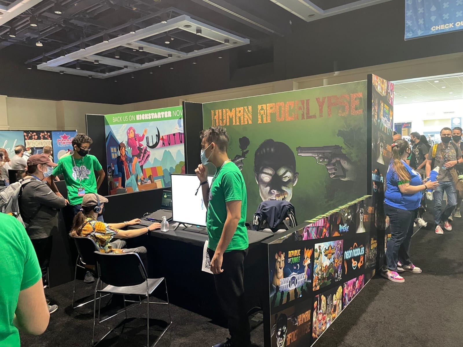 Attendees playtesting Human Apocalypse at PAX West 2021