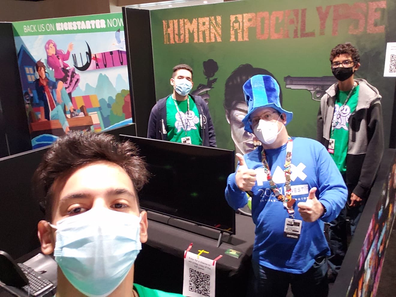 Hassan Moharrem with a PAX West staff member