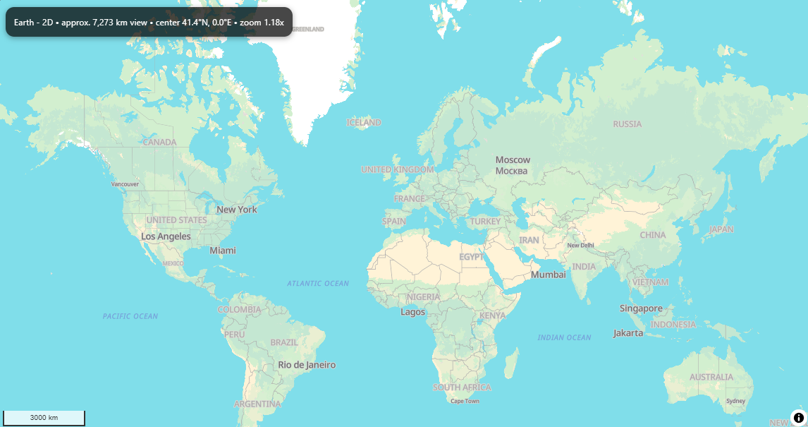 ImpactSim Earth 2D map