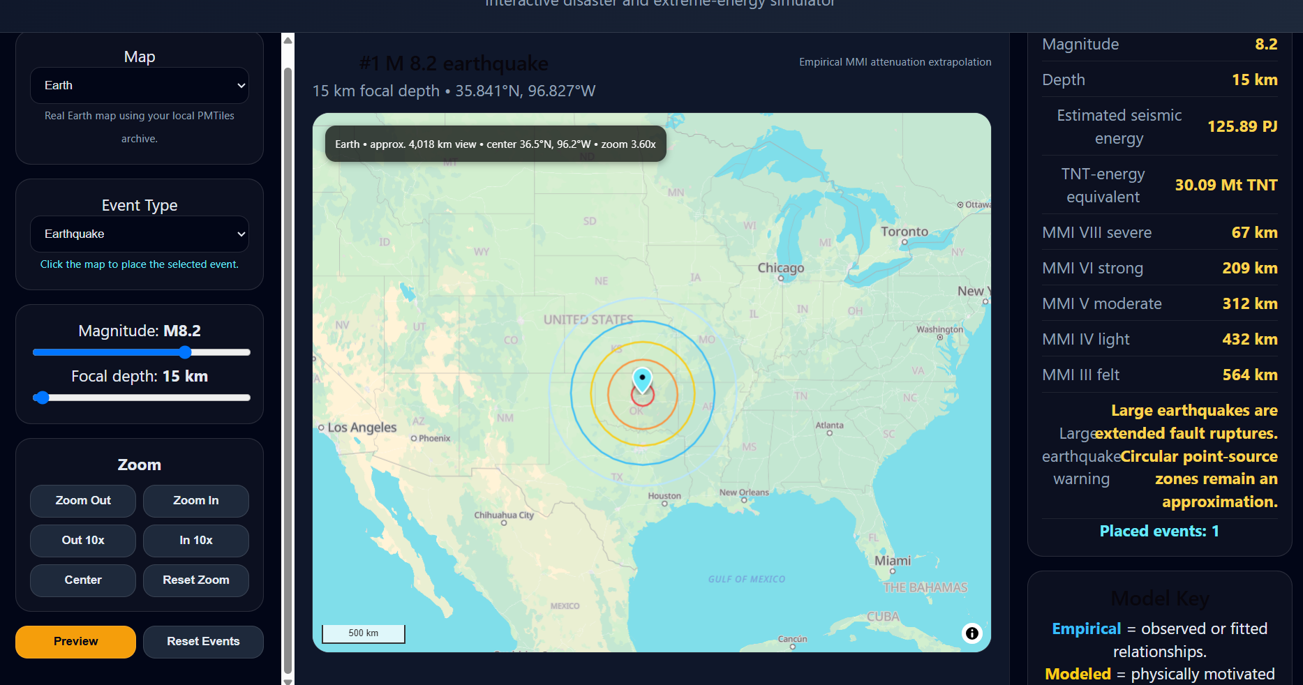 Earthquake simulation in ImpactSim