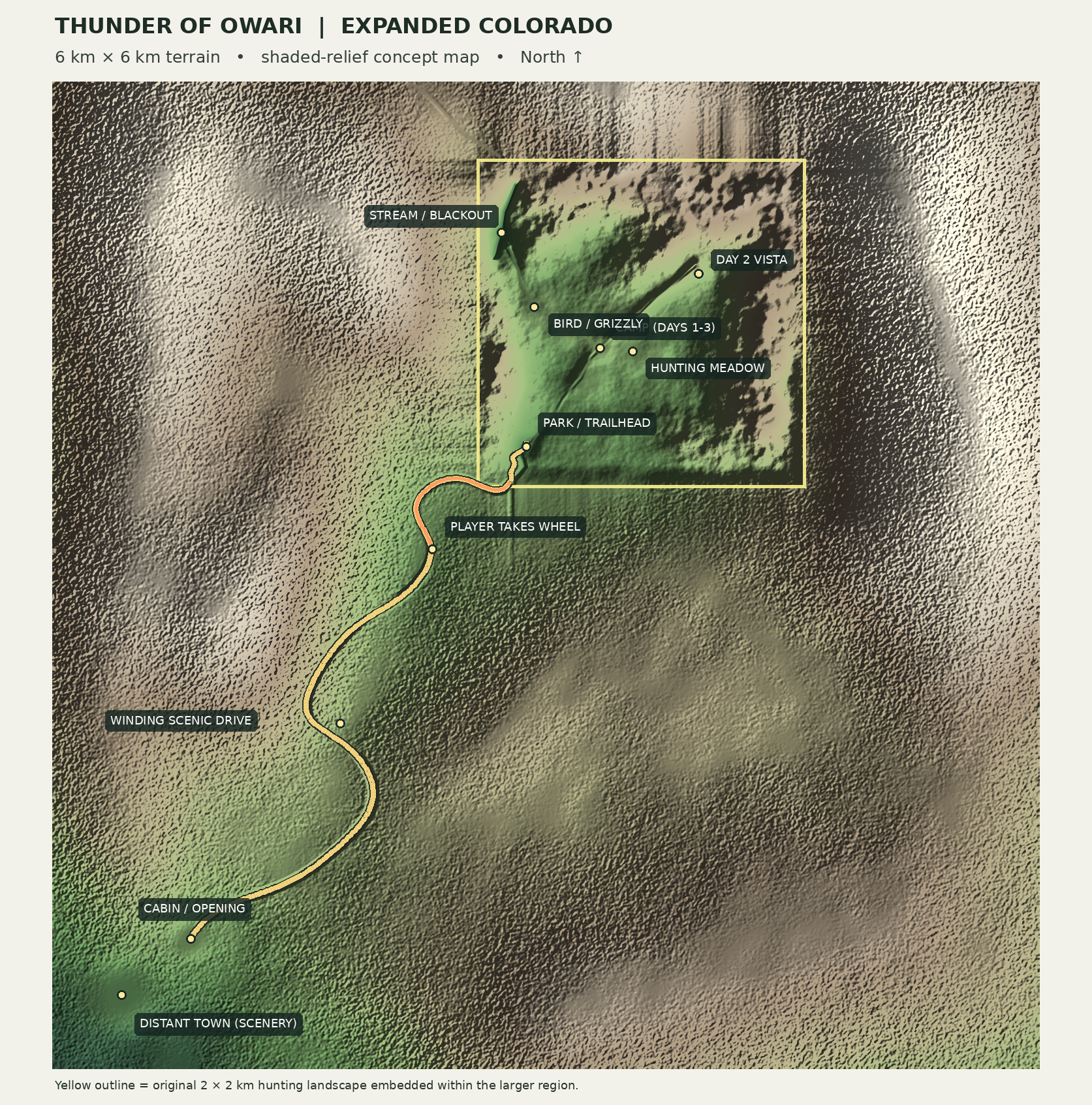 2D heightmap used for the Colorado environment in Thunder of Owari
