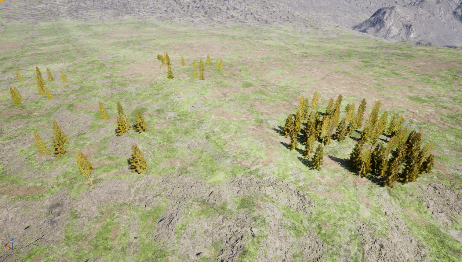 Procedural spruce forest generation test in Thunder of Owari